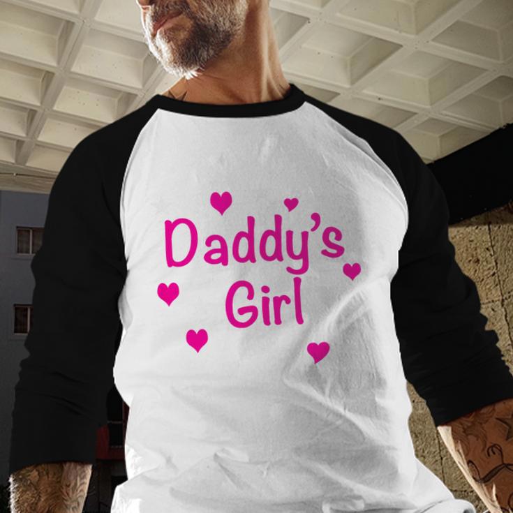 Daddy's Girl Shirt With Pink Lettering Men Baseball Raglan Shirt