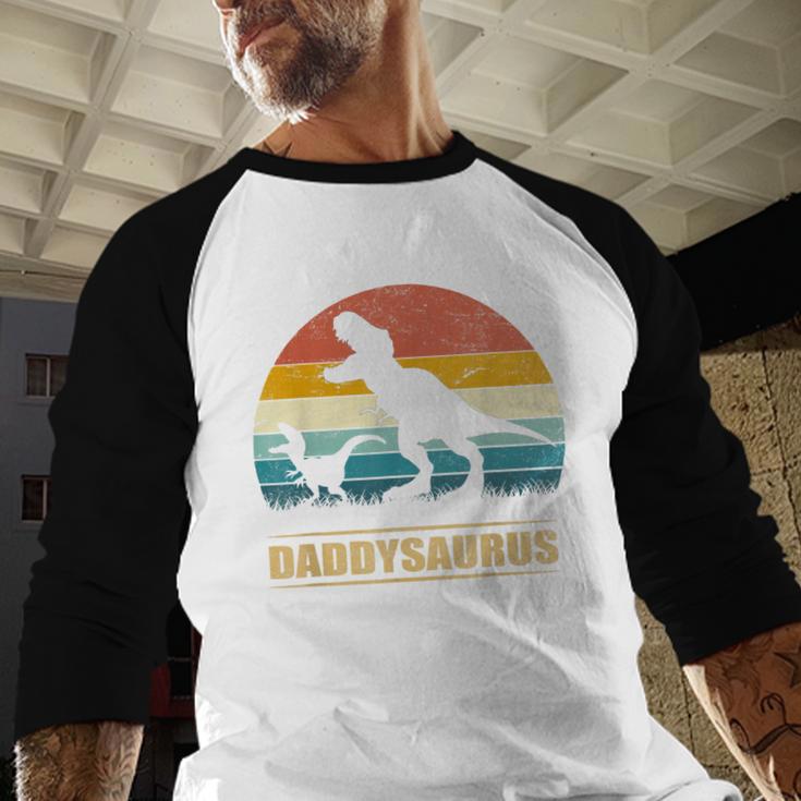 Daddysaurus DadRex Dinosaur Men Men Baseball Raglan Shirt