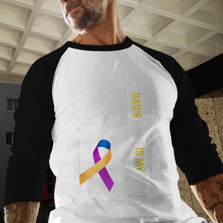 My Dad's Fight Is My Fight Bladder Cancer Awareness Men Baseball Raglan Shirt