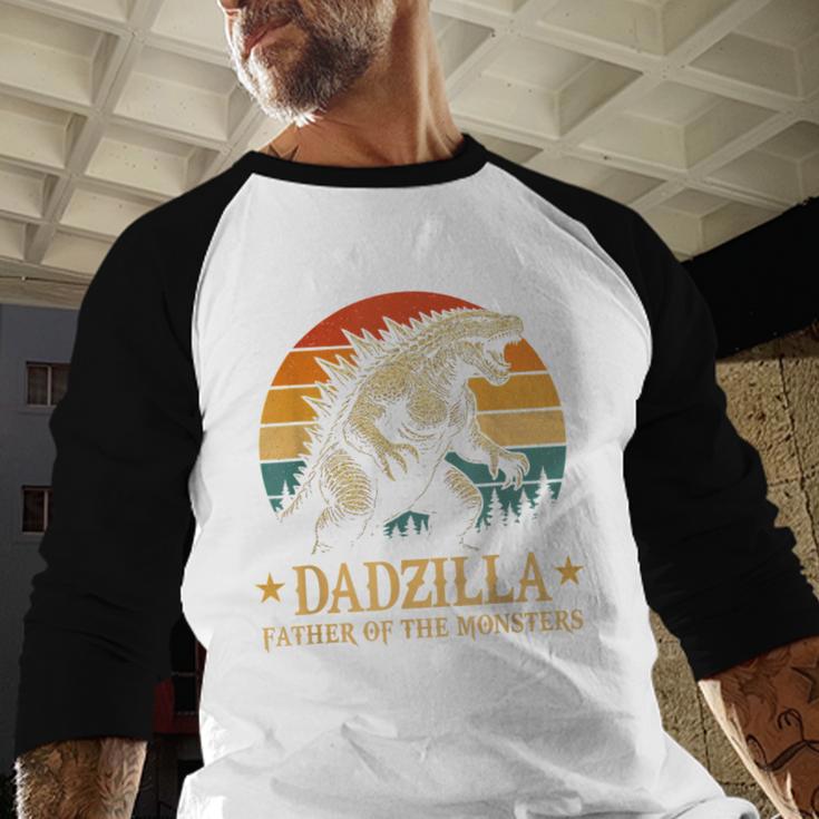 Dadzilla-Father Of The Monsters Dad Father's Day Men Baseball Raglan Shirt