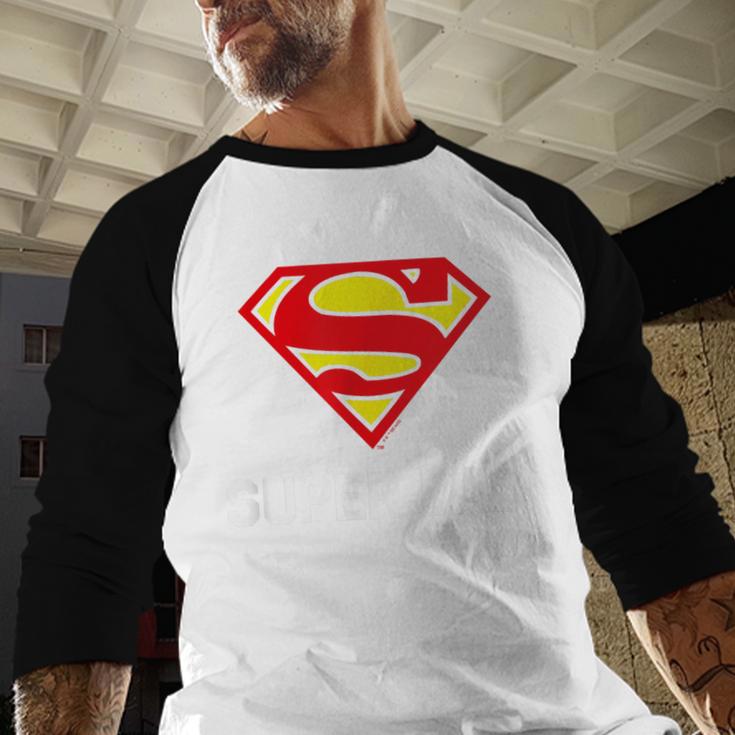 DC Comics Superman Father's Day Super Dad Logo Men Baseball Raglan Shirt