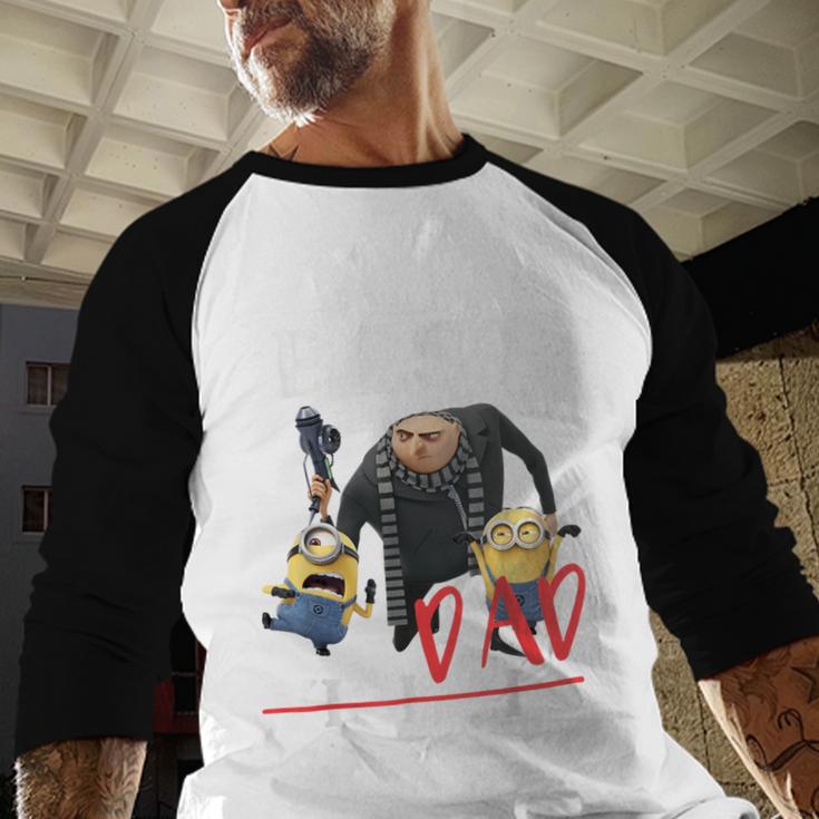 Despicable Me Minions Father's Day World's Best Dad Villain Men Baseball Raglan Shirt
