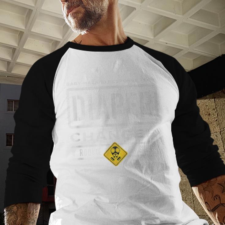 Diaper Changer Duty Expecting Baby New Dad Mom Men Baseball Raglan Shirt