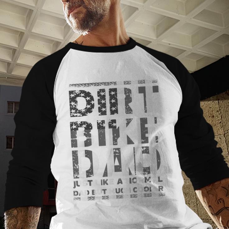 Dirt Bike DAD Bike Motocross Enduro US Flag Shirt T-Shirt Men Baseball Raglan Shirt