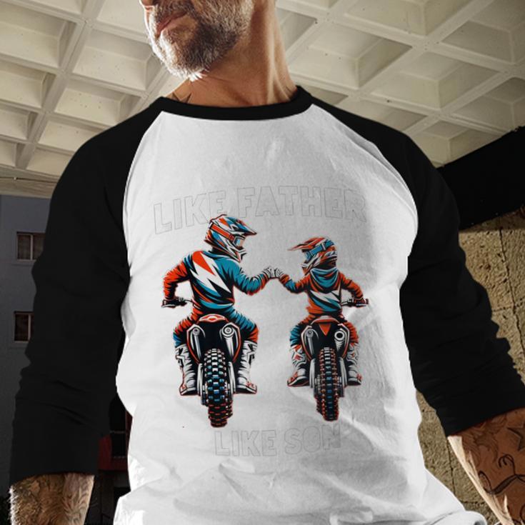 Dirt Bike Family Father Son Motocross Off-Road MX Dad Boys Men Baseball Raglan Shirt