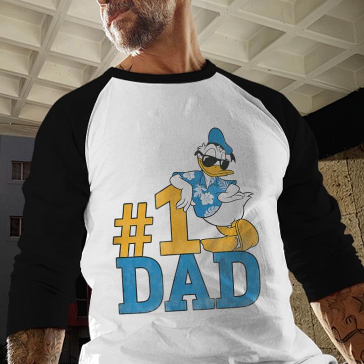 Disney Donald Duck Number One Dad Sunglasses Father's Day Men Baseball Raglan Shirt