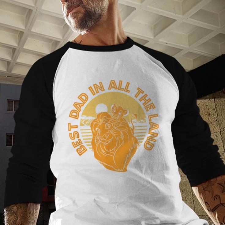 Disney The Lion King Father's Day Best Dad In All The Land Men Baseball Raglan Shirt