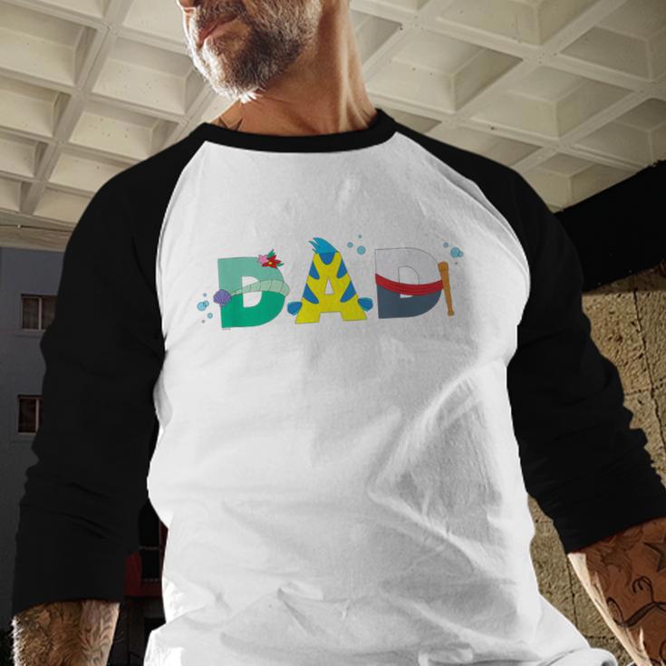 Disney The Little Mermaid Ariel Father’s Day Birthday Dad Men Baseball Raglan Shirt