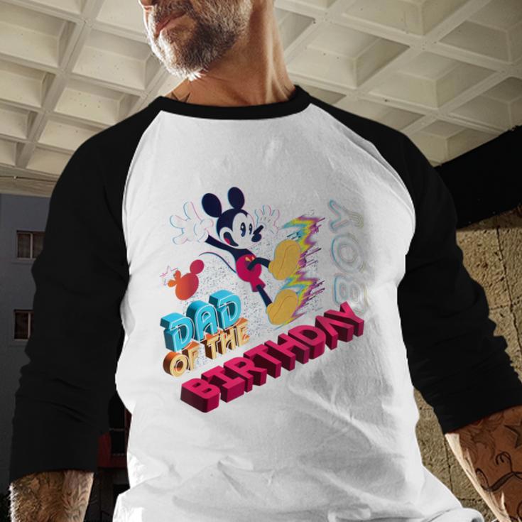 Disney Mickey Mouse Family Star Dad Of The Birthday Boy Men Baseball Raglan Shirt