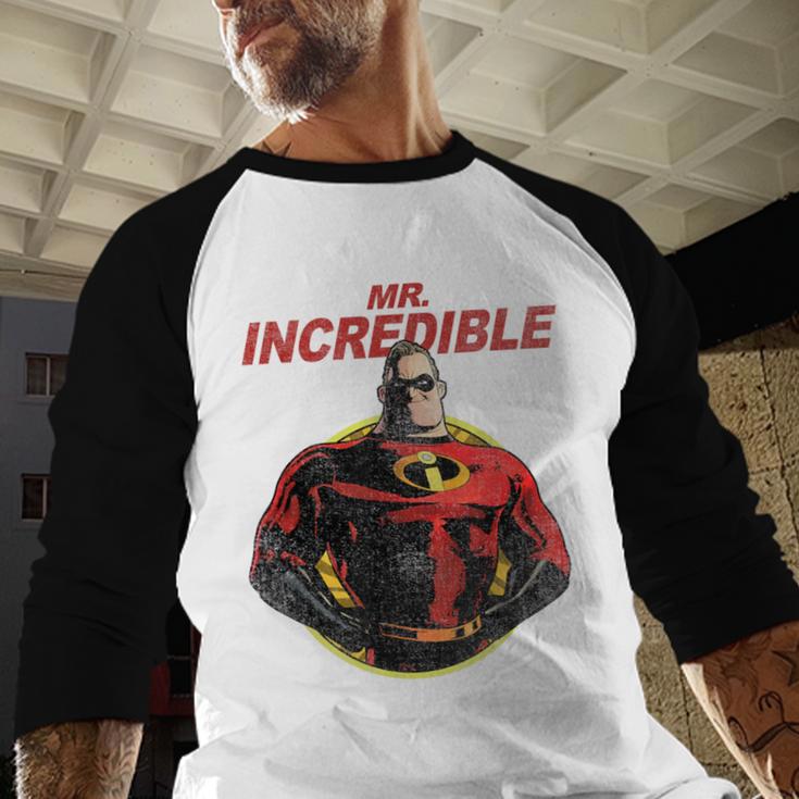 Disney Pixar The Incredibles 2 Mr Incredible Vintage Dad Men Baseball Raglan Shirt
