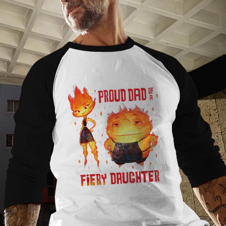 Disney And Pixar’s Elemental Proud Dad Of a Fiery Daughter Men Baseball Raglan Shirt