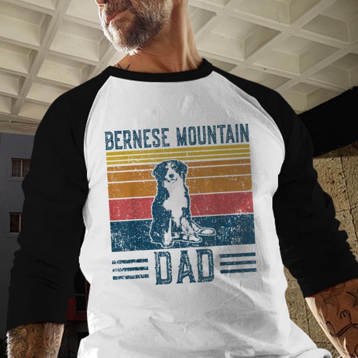 Dog Berner Dad Vintage Bernese Mountain Dad Men Baseball Raglan Shirt