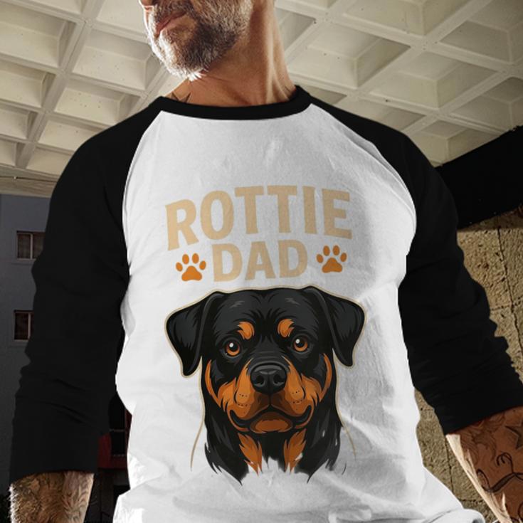 Dog Owner Dad Rottweiler Rottie Dad Men Baseball Raglan Shirt