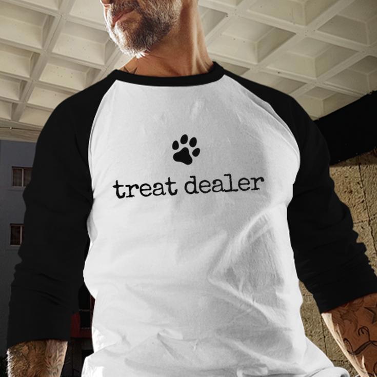Dog Treat Dealer Vintage Pet Print Dog Dad Mom Men Baseball Raglan Shirt
