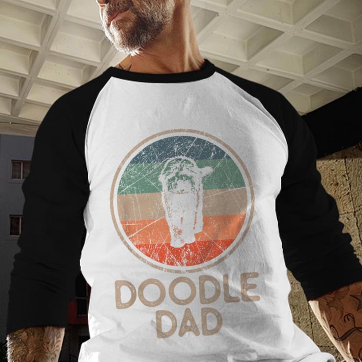 Doodle Dog Vintage Doodle Dad Small Men Baseball Raglan Shirt