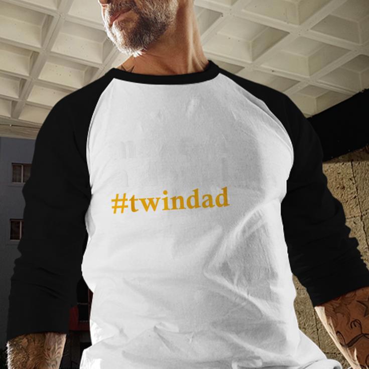 Make It a Double Twin Parent New Dad Men Baseball Raglan Shirt