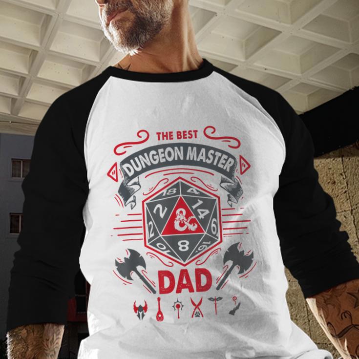 Dungeons & Dragons The Best Dungeon Master Dad Die Logo Men Baseball Raglan Shirt Dungeons & Dragons The Best Dungeon Master Dad Die Logo Men Baseball Raglan Shirt