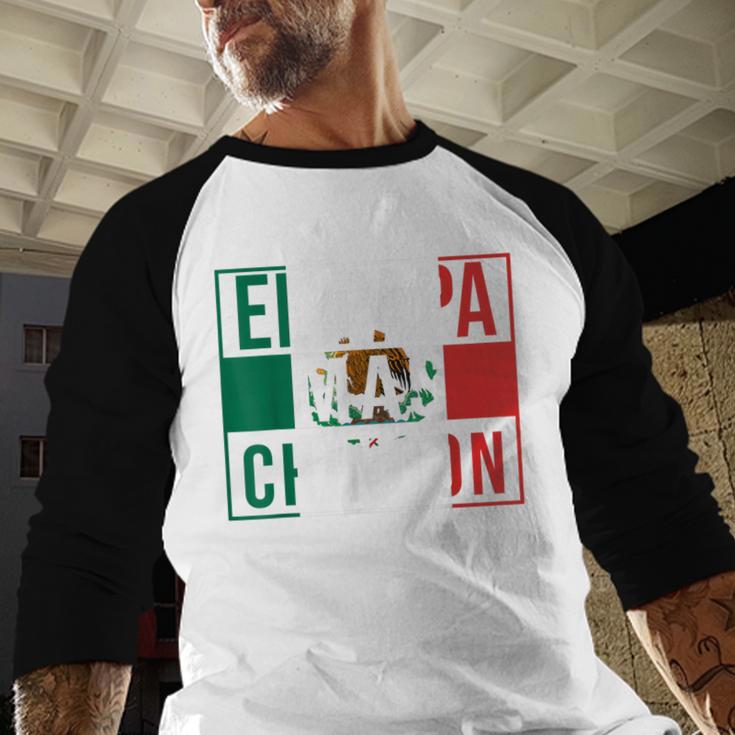 El Papa Mas Chingon Best Mexican Dad Men Baseball Raglan Shirt