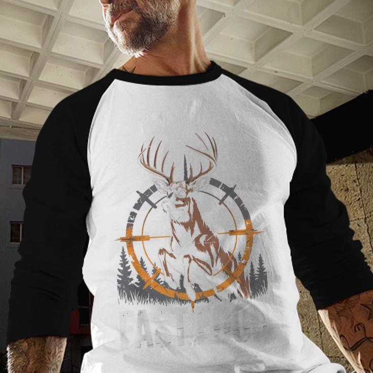 Fast Food Deer Hunting Hunter Dad Tail Buck Men Baseball Raglan Shirt