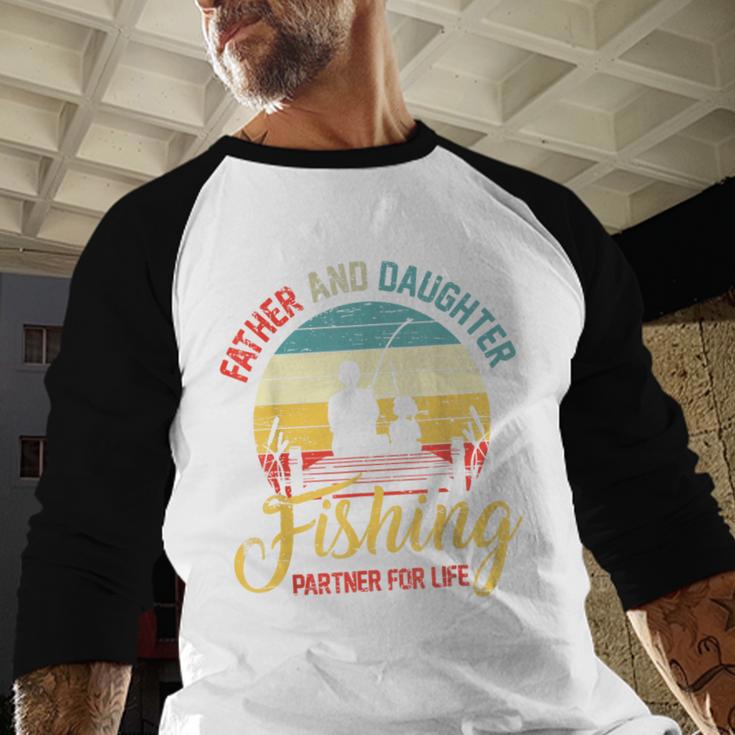 Father Daughter Fishing Partner For Life Retro Matching Dad Men Baseball Raglan Shirt