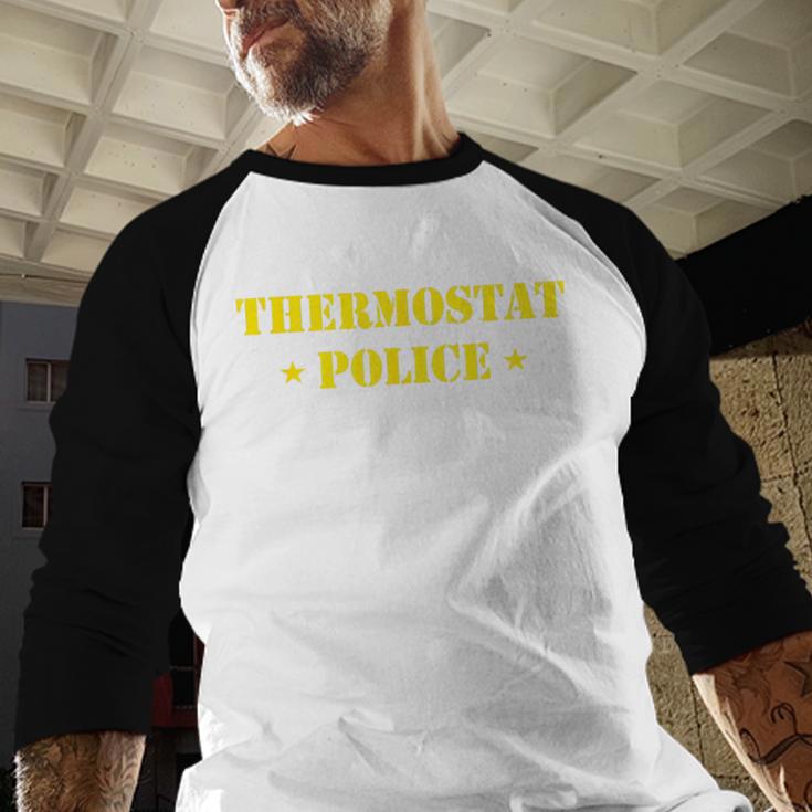 Father For Men Thermostat Police Dad Men Baseball Raglan Shirt