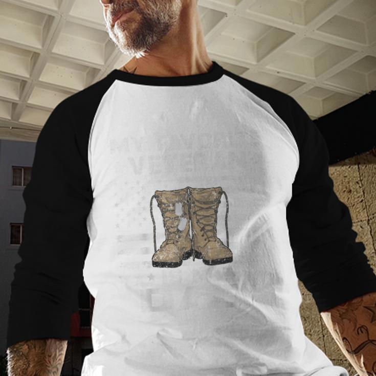 Father Veterans Day My Favorite Veteran Is My Dad For Kids Men Baseball Raglan Shirt