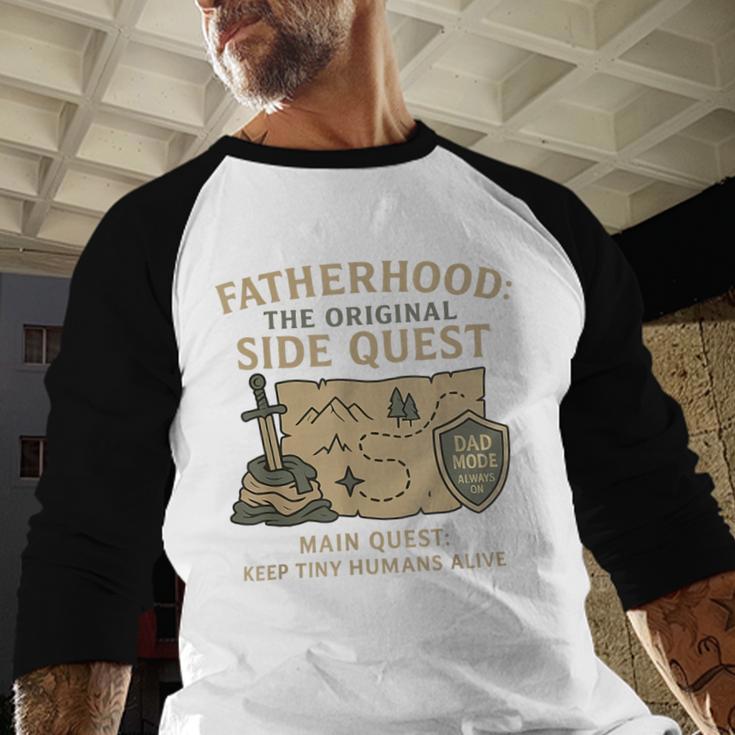 Fatherhood The Original Side Quest Dad Mode Men Baseball Raglan Shirt