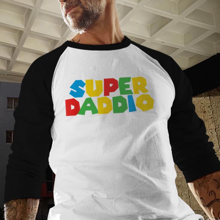 Fatherly Powers Unleashed Gamer Super Dad From Wife & Kids Men Baseball Raglan Shirt