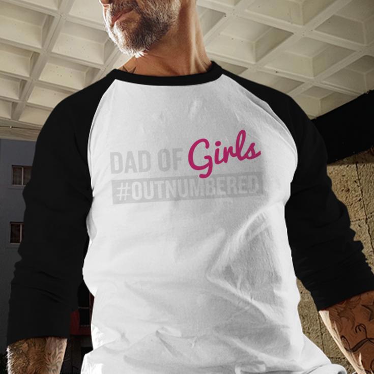 Father's Day Dad From Girl Outnumbered Men Baseball Raglan Shirt
