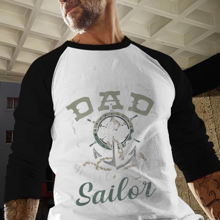 Fathers Day Proud Dad Of A United States Anchor Sailor Men Baseball Raglan Shirt