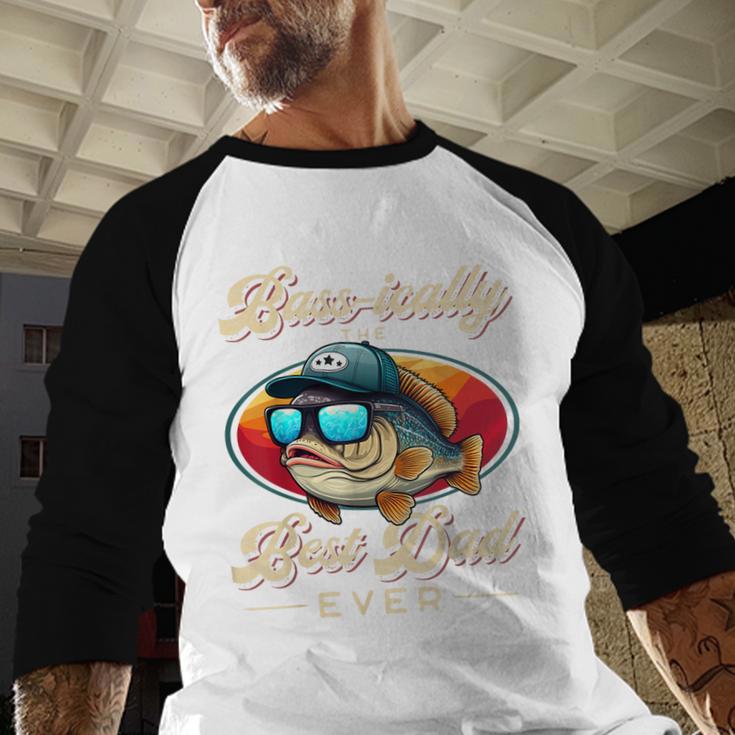 Fishing Father's Day Dad Fisherman Birthday Graphic Men Baseball Raglan Shirt
