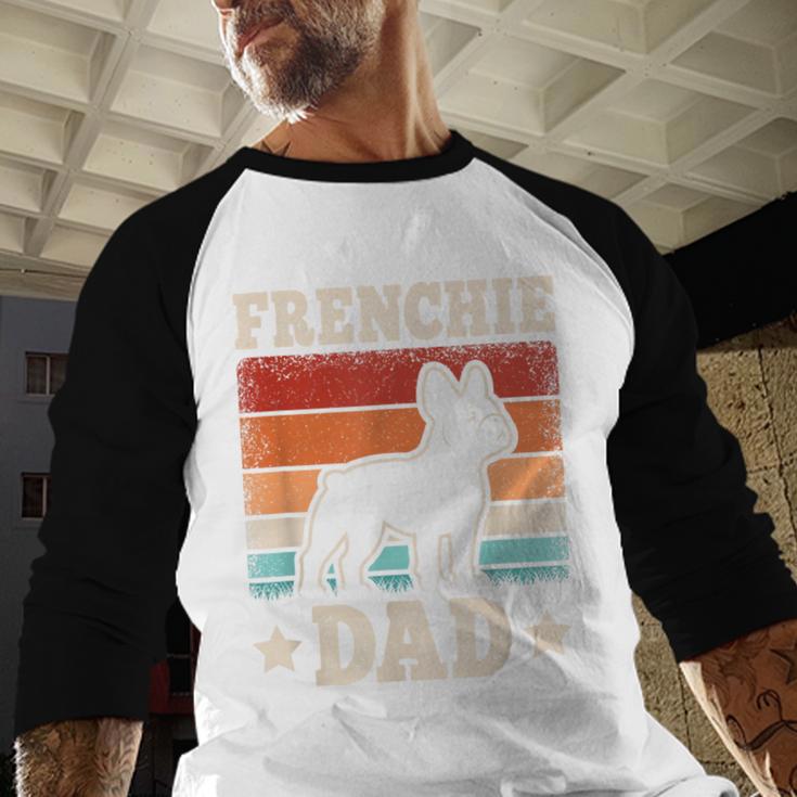 Frenchie Dad Retro French Bulldog Lover Daddy Men Men Baseball Raglan Shirt