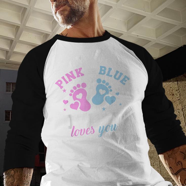 Gender Reveal Daddy Dad Men Baseball Raglan Shirt