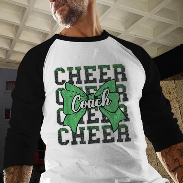 Green Sport Loud Proud Cheer Coach Dad Father's Day Men Baseball Raglan Shirt