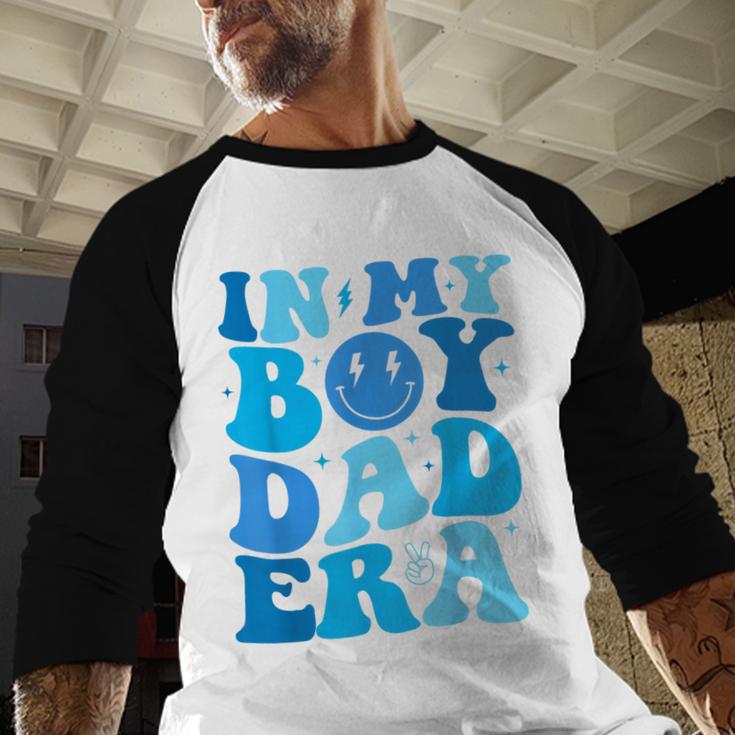 Groovy In My Boy Dad Era For Fathers Day Men Baseball Raglan Shirt Groovy In My Boy Dad Era For Fathers Day Men Baseball Raglan Shirt
