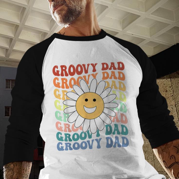 Groovy Dad Matching Outfit Fathers Day Family Retro Vintage Men Baseball Raglan Shirt