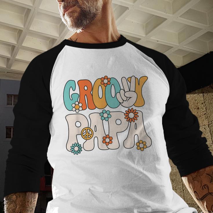 Groovy Papa Dad Retro Hippie 60s 70s Party Outfit Men Men Baseball Raglan Shirt Groovy Papa Dad Retro Hippie 60s 70s Party Outfit Men Men Baseball Raglan Shirt