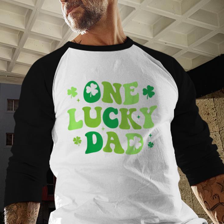 Groovy St Patrick's Day Apparel One Lucky Dad Shirt Small Modern Groovy St Patrick's Day Shirt Men Baseball Raglan Shirt