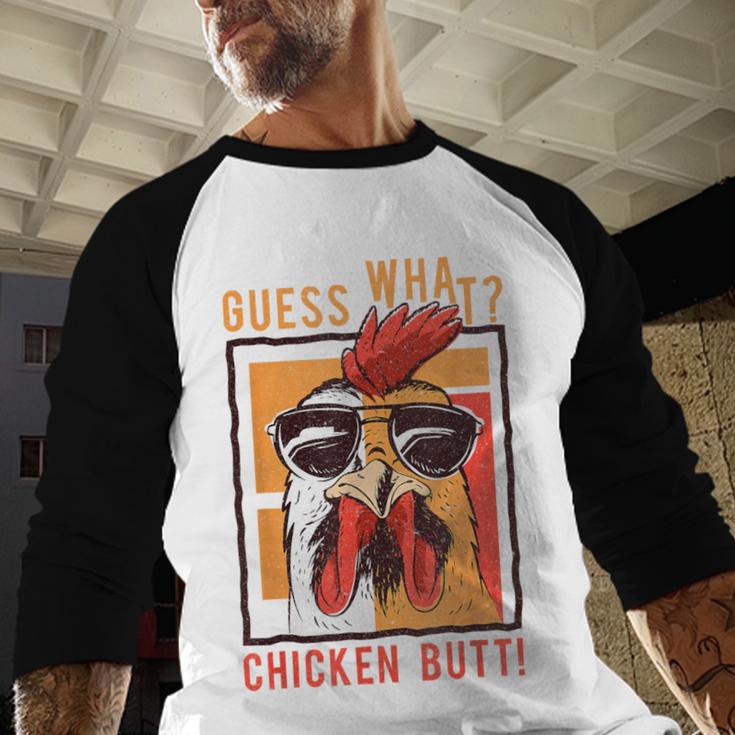 Guess What Chicken Butt DadSiblingsFriends Humor Small Men Baseball Raglan Shirt Guess What Chicken Butt DadSiblingsFriends Humor Small Men Baseball Raglan Shirt