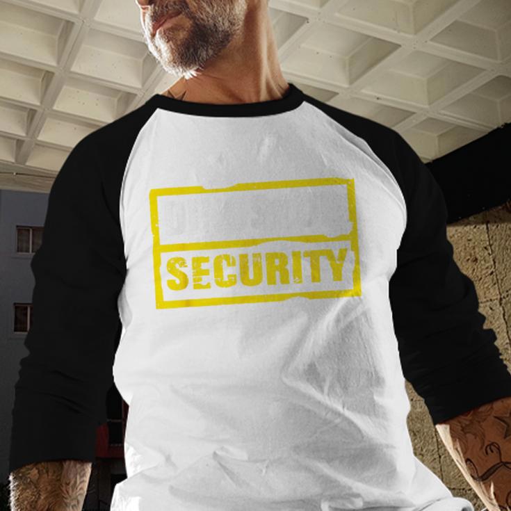 Halloween Adult Costume Dinosaur Security Dad Mom Men Baseball Raglan Shirt