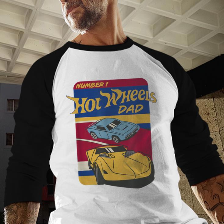 Hot Wheels Father's Day Number 1 Dad Men Baseball Raglan Shirt