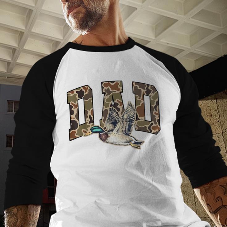 Hunting Dad Duck Camouflage Camo Preppy Camo Dad Camo Men Baseball Raglan Shirt