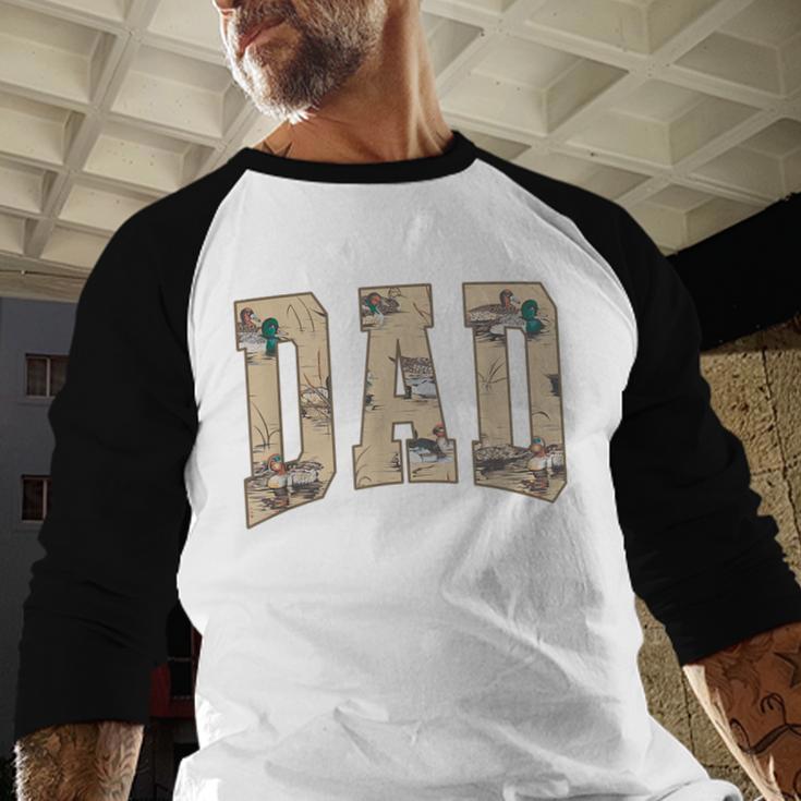 Hunting Dad Duck Camouflage Camo Waterfowl Duck Camo Men Men Baseball Raglan Shirt