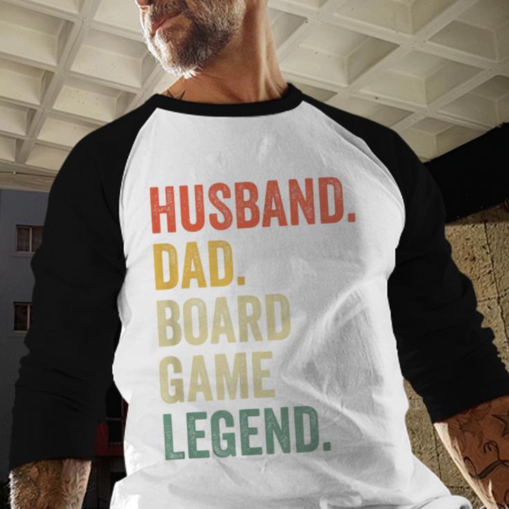 Husband Dad Board Game Night Legend Father Vintage Men Baseball Raglan Shirt