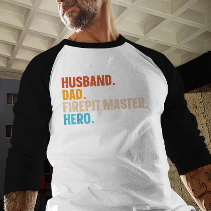 Husband Dad Firepit Master Hero Men Baseball Raglan Shirt