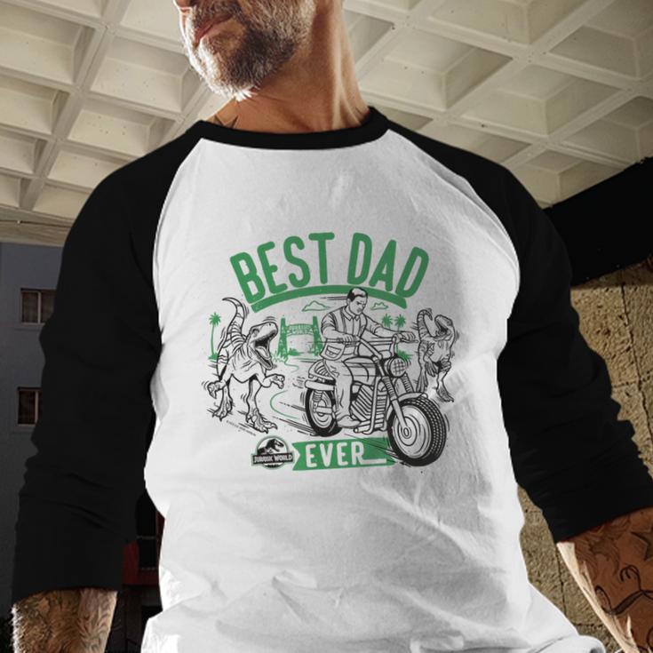 Jurassic World Best Dad Ever Men Baseball Raglan Shirt