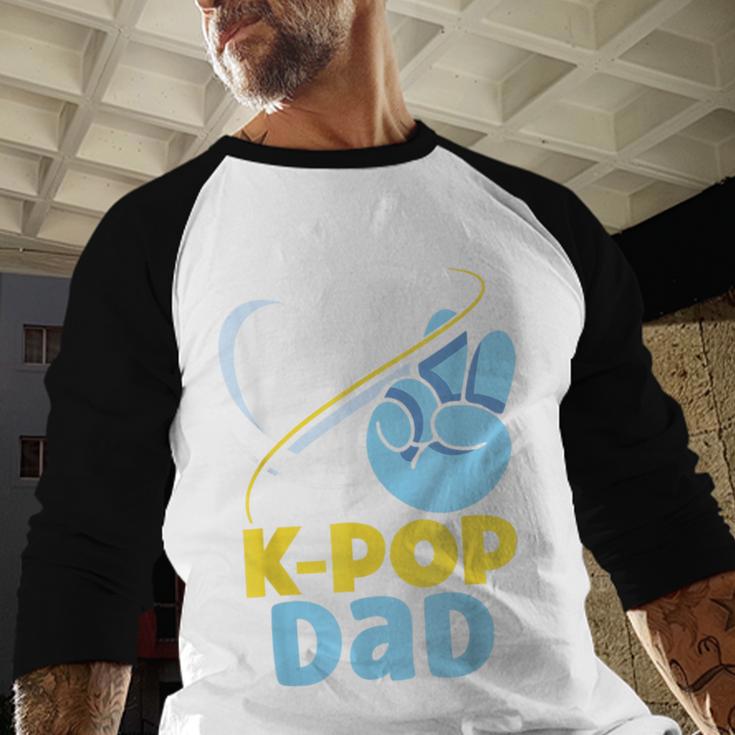K-POP Dad Korean Lover K-Pop Music Cute Father Daddy Papa Men Baseball Raglan Shirt