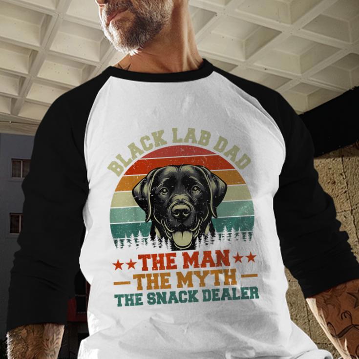Labrador Retriever Dad Black Lab Dad Men Baseball Raglan Shirt