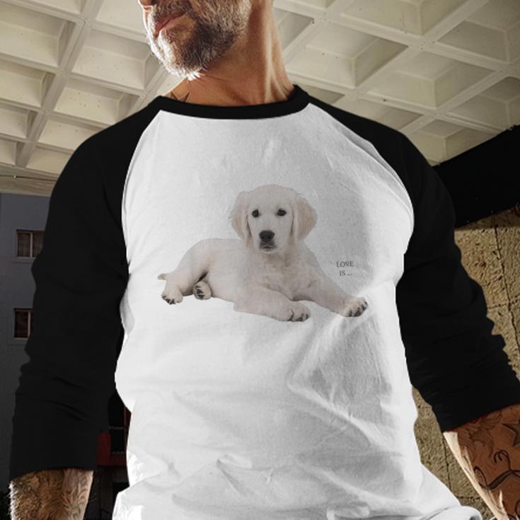 Labrador Retriever Shirt Yellow Love Lab Mom Dog Dad Men Baseball Raglan Shirt