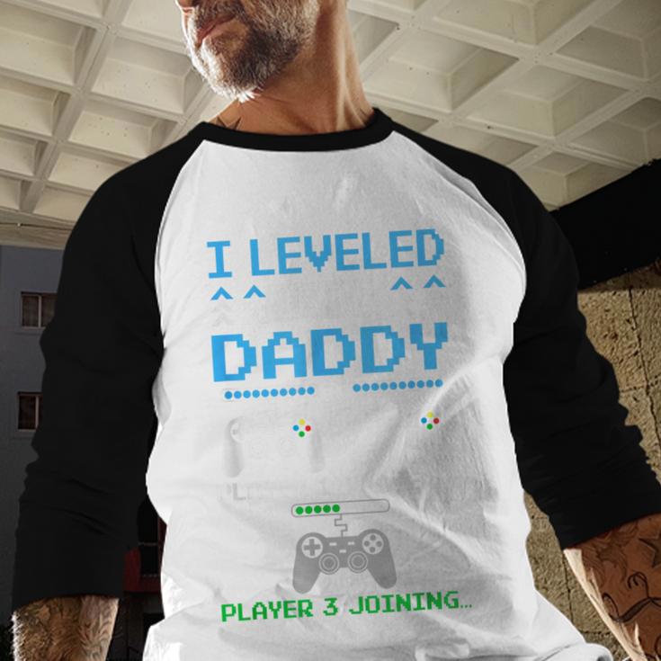 Leveled Up To Daddy Again Gamer Dad Est 2026 Men Baseball Raglan Shirt